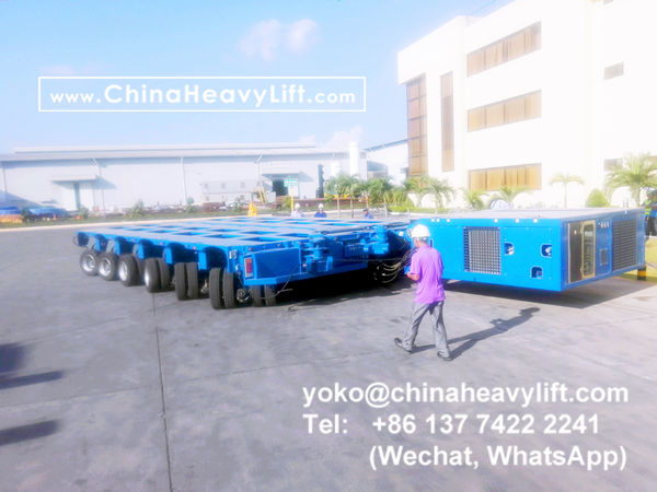 CHINA HEAVY LIFT manufacture 32 axle lines SPMT Self propelled modular trailer for Wind Tower in Vietnam, www.chinaheavylift.com