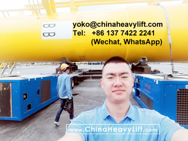 CHINA HEAVY LIFT manufacture 32 axle lines SPMT Self propelled modular trailer for Wind Tower in Vietnam, www.chinaheavylift.com