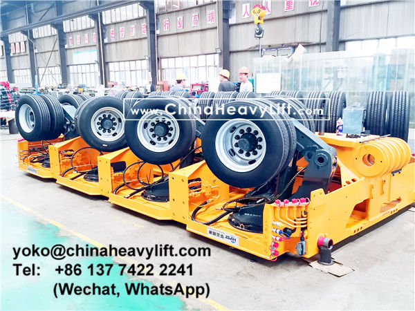 CHINA HEAVY LIFT manufacture 40 axle line modular trailer and Gooseneck compatible Goldhofer THP/SL heavy duty modules to Manila Philippines, www.chinaheavylift.com