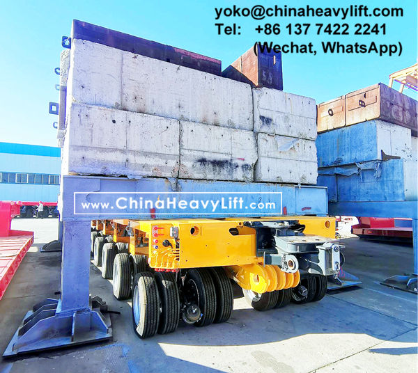 CHINA HEAVY LIFT manufacture 40 axle line modular trailer and Gooseneck compatible Goldhofer THP/SL heavy duty modules to Manila Philippines, www.chinaheavylift.com