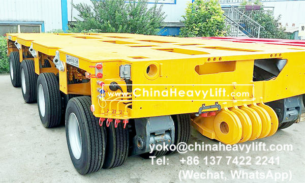 CHINA HEAVY LIFT manufacture 40 axle line modular trailer and Gooseneck compatible Goldhofer THP/SL heavy duty modules to Manila Philippines, www.chinaheavylift.com