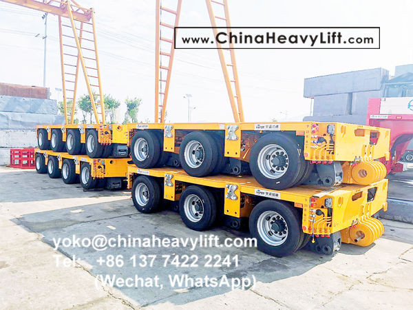 CHINA HEAVY LIFT manufacture 40 axle line modular trailer and Gooseneck compatible Goldhofer THP/SL heavy duty modules to Manila Philippines, www.chinaheavylift.com