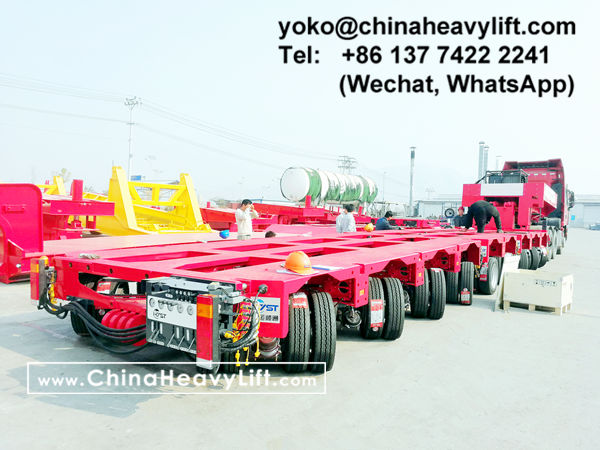 CHINAHEAVYLIFT manufacture 40 axle lines Mdoular Trailers and Gooseneck with min height 690mm lowest in market, www.chinaheavylift.com