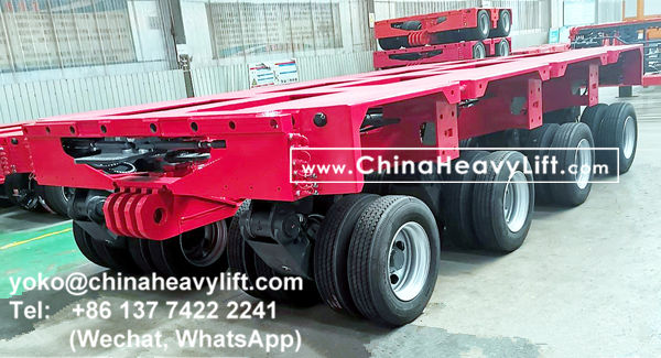 CHINA HEAVY LIFT manufacture 40 axle lines heavy duty modular trailers hydraulic multi axles and Spacer, www.chinaheavylift.com