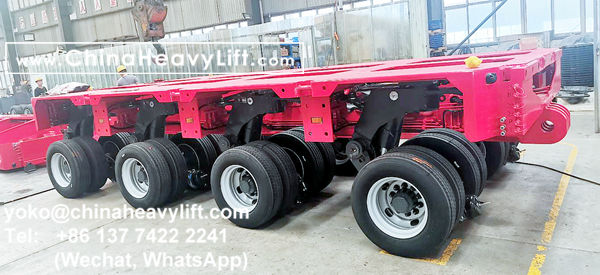 CHINA HEAVY LIFT manufacture 40 axle lines heavy duty modular trailers hydraulic multi axles and Spacer, www.chinaheavylift.com