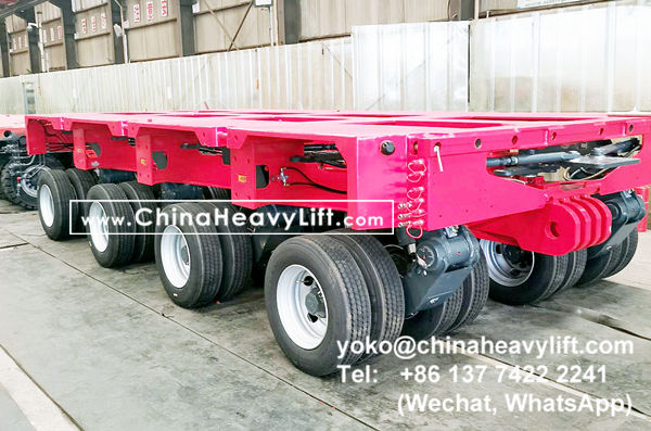 CHINA HEAVY LIFT manufacture 40 axle lines heavy duty modular trailers hydraulic multi axles and Spacer, www.chinaheavylift.com