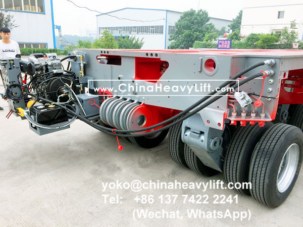 CHINA HEAVY LIFT manufacture 60 axle line Modular Trailer multi axle compatible Goldhofer THP/SL and Goldhofer SPMT, Thailand customer come to inspect loading test, www.chinaheavylift.com