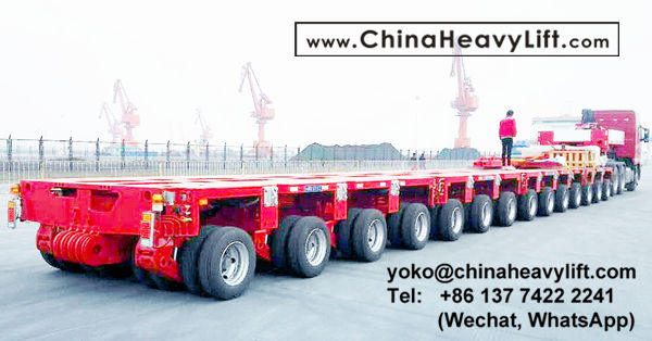 CHINA HEAVY LIFT manufacture 60 axle lines Modular Trailer and Gooseneck transport bridge girder compatible Goldhofer THP/SL hydraulic multi axle, www.chinaheavylift.com