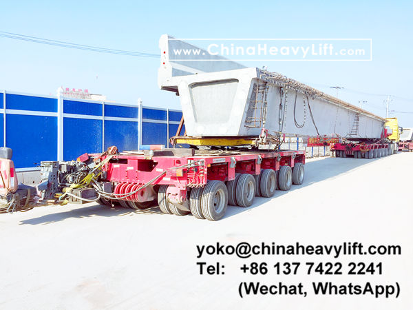 CHINA HEAVY LIFT manufacture 60 axle lines Modular Trailer and Gooseneck transport bridge girder compatible Goldhofer THP/SL hydraulic multi axle, www.chinaheavylift.com