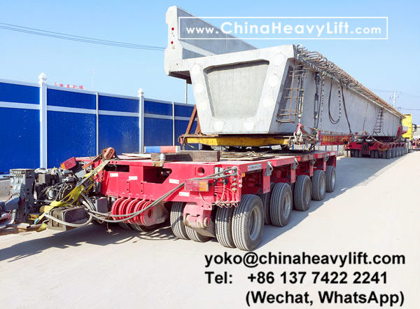 CHINA HEAVY LIFT manufacture 60 axle lines Modular Trailer and Gooseneck transport bridge girder compatible Goldhofer THP/SL hydraulic multi axle, www.chinaheavylift.com