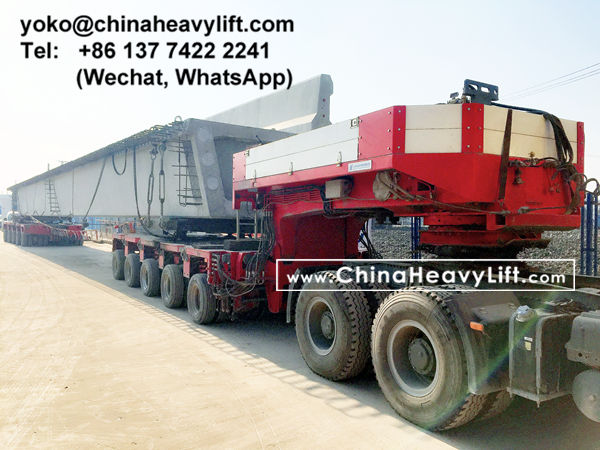 CHINA HEAVY LIFT manufacture 60 axle lines Modular Trailer and Gooseneck transport bridge girder compatible Goldhofer THP/SL hydraulic multi axle, www.chinaheavylift.com