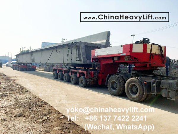 CHINA HEAVY LIFT manufacture 60 axle lines Modular Trailer and Gooseneck transport bridge girder compatible Goldhofer THP/SL hydraulic multi axle, www.chinaheavylift.com