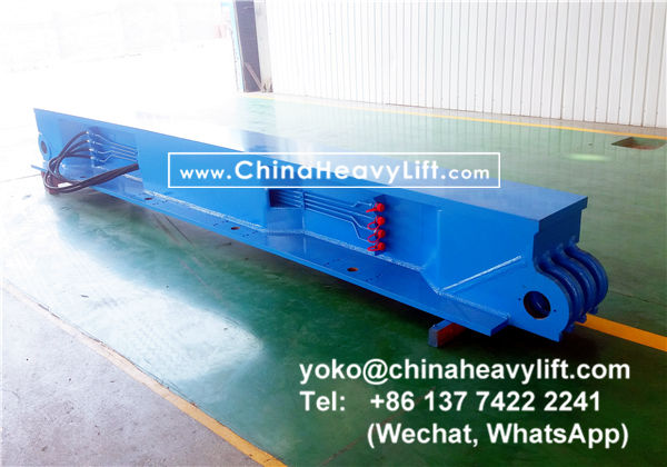 CHINA HEAVY LIFT manufacture 8 axle line split THP/SL modular trailer, 140 ton extendable Vessel Bridge, Gooseneck, compatible Goldhofer heavy duty modules to Manila Philippines, www.chinaheavylift.com