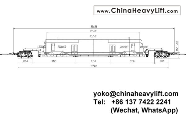 CHINA HEAVY LIFT manufacture 8 axle line modular trailer, turntable and Vessel Bridge deck for train section transportation, compatible Goldhofer THP/SL, ship to Cristobal Panama, www.chinaheavylift.com