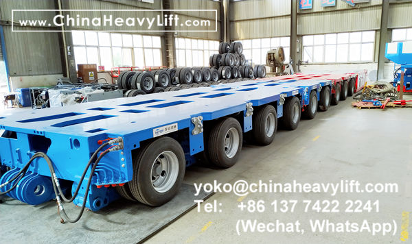 CHINA HEAVY LIFT manufacture 9 axle modular trailer compatible Goldhofer THP/SL multi axle and Goldhofer SPMT Self Propelled Modular Transporters, www.chinaheavylift.com