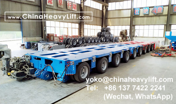 CHINA HEAVY LIFT manufacture 9 axle modular trailer compatible Goldhofer THP/SL multi axle and Goldhofer SPMT Self Propelled Modular Transporters, www.chinaheavylift.com