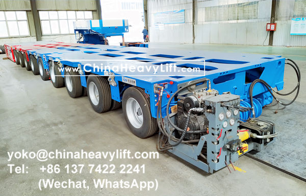 CHINA HEAVY LIFT manufacture 9 axle modular trailer compatible Goldhofer THP/SL multi axle and Goldhofer SPMT Self Propelled Modular Transporters, www.chinaheavylift.com