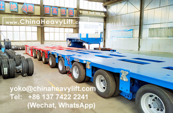 CHINA HEAVY LIFT manufacture 9 axle modular trailer compatible Goldhofer THP/SL multi axle and Goldhofer SPMT Self Propelled Modular Transporters, www.chinaheavylift.com