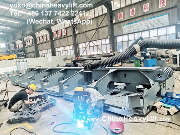 CHINAHEAVYLIFT manufacture Scheuerle SPMT and Goldhofer modular trailer main frame steel structure in CNC overall processing machining, www.chinaheavylift.com