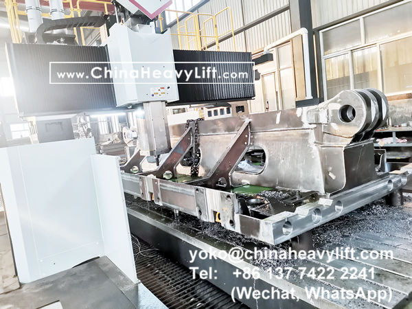 CHINAHEAVYLIFT manufacture Scheuerle SPMT and Goldhofer modular trailer main frame steel structure in CNC overall processing machining, www.chinaheavylift.com