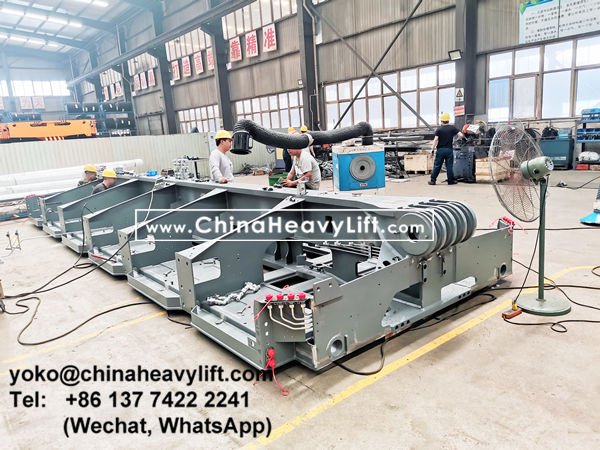 CHINAHEAVYLIFT manufacture Scheuerle SPMT and Goldhofer modular trailer main frame steel structure in CNC overall processing machining, www.chinaheavylift.com