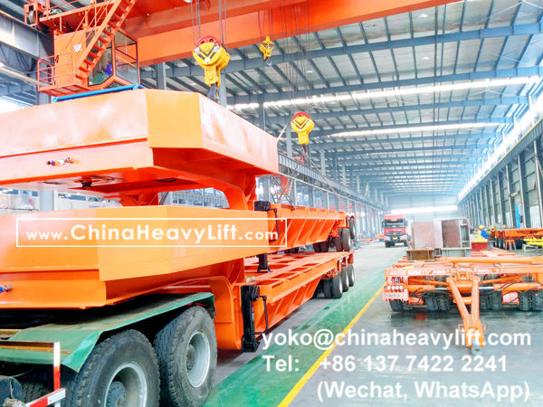 CHINA HEAVY LIFT manufacture modular trailer multi axle and Intermediate Spacer compatible Goldhofer THP/SL heavy duty module for wind power, www.chinaheavylift.com