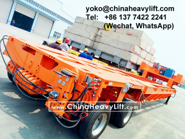 CHINA HEAVY LIFT manufacture modular trailer multi axle and Intermediate Spacer compatible Goldhofer THP/SL heavy duty module for wind power, www.chinaheavylift.com