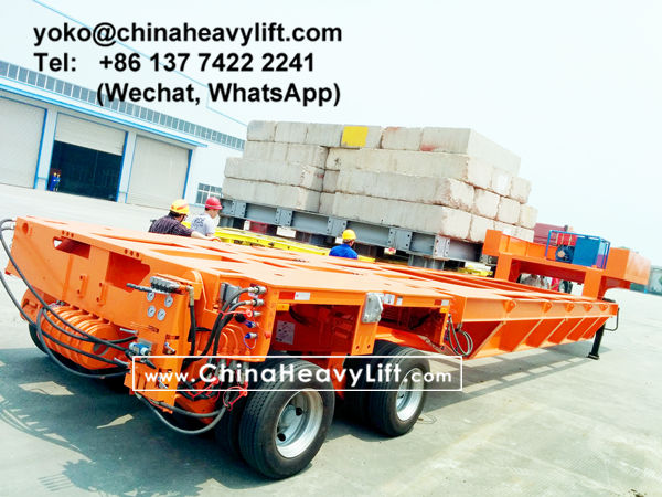 CHINA HEAVY LIFT manufacture modular trailer multi axle and Intermediate Spacer compatible Goldhofer THP/SL heavy duty module for wind power, www.chinaheavylift.com