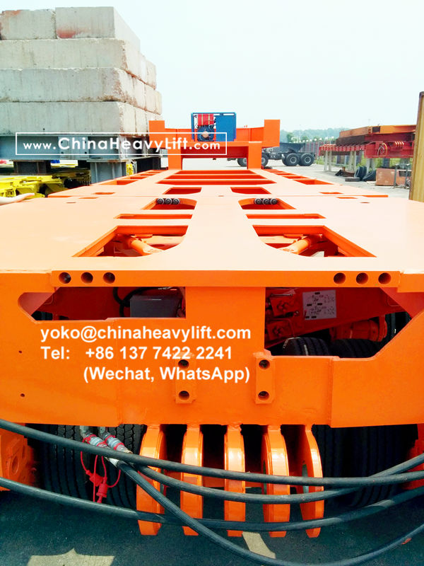 CHINA HEAVY LIFT manufacture modular trailer multi axle and Intermediate Spacer compatible Goldhofer THP/SL heavy duty module for wind power, www.chinaheavylift.com