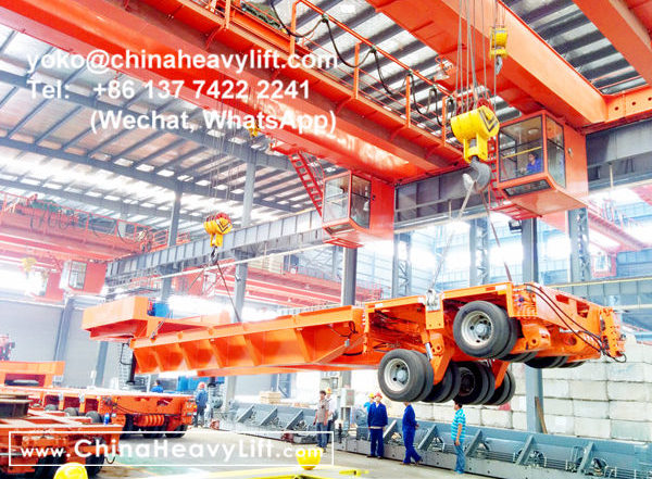 CHINA HEAVY LIFT manufacture modular trailer multi axle and Intermediate Spacer compatible Goldhofer THP/SL heavy duty module for wind power, www.chinaheavylift.com