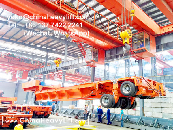 CHINA HEAVY LIFT manufacture modular trailer multi axle and Intermediate Spacer compatible Goldhofer THP/SL heavy duty module for wind power, www.chinaheavylift.com