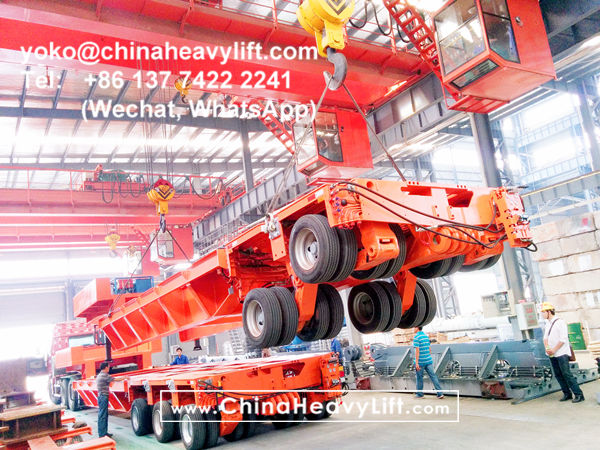 CHINA HEAVY LIFT manufacture modular trailer multi axle and Intermediate Spacer compatible Goldhofer THP/SL heavy duty module for wind power, www.chinaheavylift.com