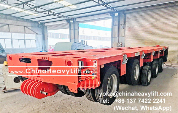 CHINA HEAVY LIFT manufacture modular trailer multi axle trailer compatible Goldhofer THP/SL heavy duty modules, and 10 axle hydraulic lowbed trailers, hydraulic suspension, hydraulic steering, hydraulic gooseneck, www.chinaheavylift.com