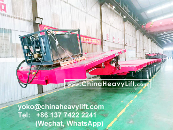 CHINA HEAVY LIFT manufacture modular trailer multi axle trailer compatible Goldhofer THP/SL heavy duty modules, and 10 axle hydraulic lowbed trailers, hydraulic suspension, hydraulic steering, hydraulic gooseneck, www.chinaheavylift.com