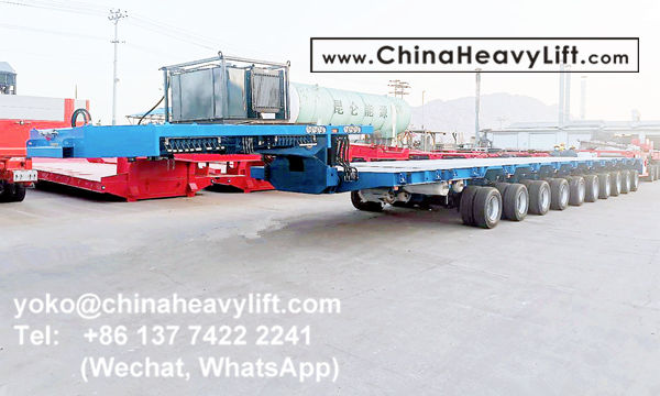 CHINA HEAVY LIFT manufacture modular trailer multi axle trailer compatible Goldhofer THP/SL heavy duty modules, and 10 axle hydraulic lowbed trailers, hydraulic suspension, hydraulic steering, hydraulic gooseneck, www.chinaheavylift.com