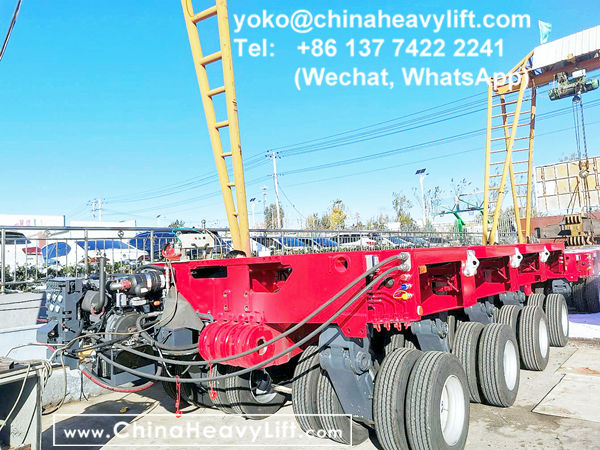 CHINA HEAVY LIFT manufacture modular trailer multi axle trailer compatible Goldhofer THP/SL heavy duty modules, and 10 axle hydraulic lowbed trailers, hydraulic suspension, hydraulic steering, hydraulic gooseneck, www.chinaheavylift.com