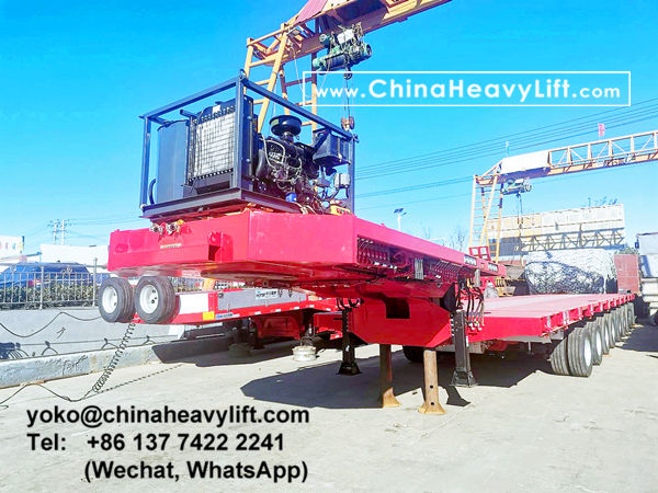 CHINA HEAVY LIFT manufacture modular trailer multi axle trailer compatible Goldhofer THP/SL heavy duty modules, and 10 axle hydraulic lowbed trailers, hydraulic suspension, hydraulic steering, hydraulic gooseneck, www.chinaheavylift.com