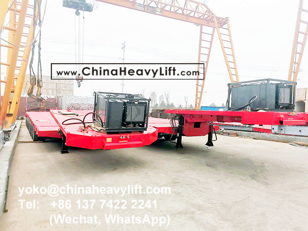 CHINA HEAVY LIFT manufacture modular trailer multi axle trailer compatible Goldhofer THP/SL heavy duty modules, and 10 axle hydraulic lowbed trailers, hydraulic suspension, hydraulic steering, hydraulic gooseneck, www.chinaheavylift.com