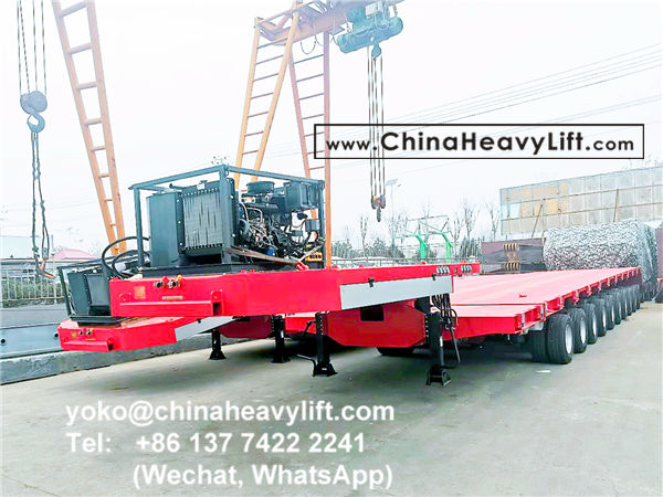 CHINA HEAVY LIFT manufacture modular trailer multi axle trailer compatible Goldhofer THP/SL heavy duty modules, and 10 axle hydraulic lowbed trailers, hydraulic suspension, hydraulic steering, hydraulic gooseneck, www.chinaheavylift.com