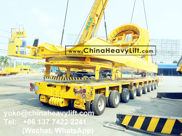 CHINA HEAVY LIFT manufacture 3 sets wind blade adapter, blade lifter and Goldhofer THP/SL modular trailer and compatible Goldhofer SPMT to Thailand, www.chinaheavylift.com