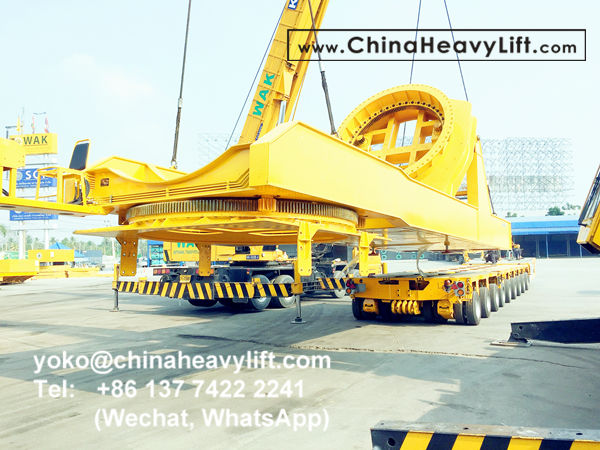 CHINA HEAVY LIFT manufacture 3 sets wind blade adapter, blade lifter and Goldhofer THP/SL modular trailer and compatible Goldhofer SPMT to Thailand, www.chinaheavylift.com