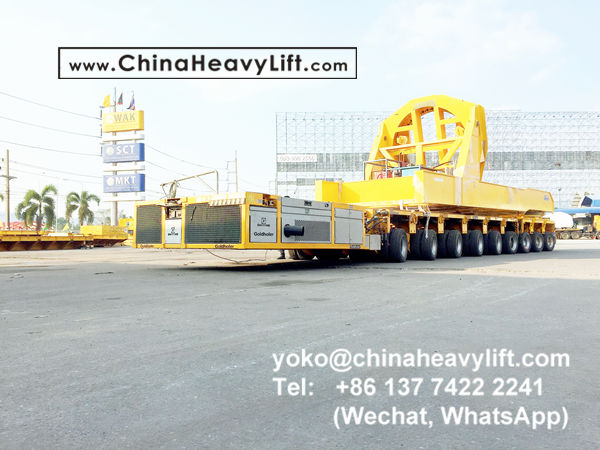 CHINA HEAVY LIFT manufacture wind blade adapter, blade lifter and compatible Goldhofer THP/SL modular trailer to Thailand, use on Goldhofer SPMT PST/SL Self Propelled Modular Transporters, www.chinaheavylift.com