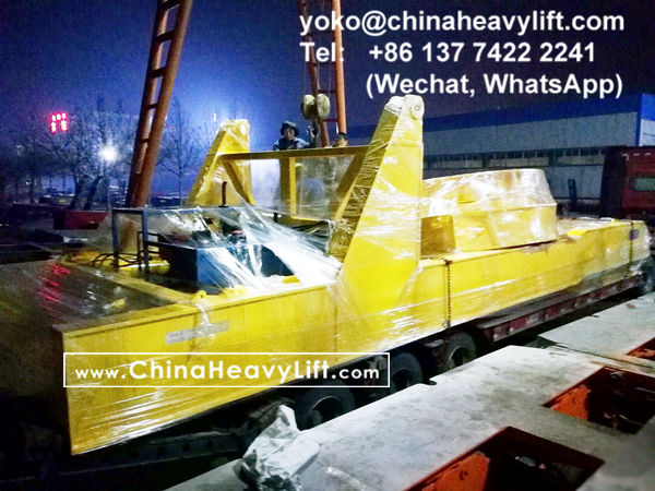 CHINA HEAVY LIFT manufacture wind blade adapter, blade lifter and compatible Goldhofer THP/SL modular trailer to Thailand, use on Goldhofer SPMT PST/SL Self Propelled Modular Transporters, www.chinaheavylift.com