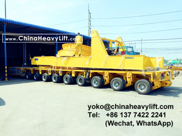 CHINA HEAVY LIFT manufacture wind blade adapter, blade lifter and compatible Goldhofer THP/SL modular trailer to Thailand, use on Goldhofer SPMT PST/SL Self Propelled Modular Transporters, www.chinaheavylift.com