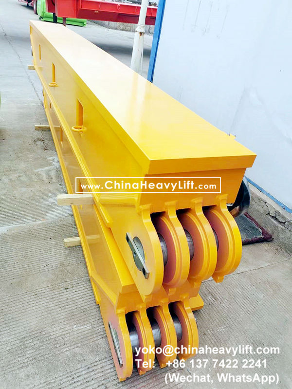 CHINA HEAVY LIFT manufacture 140 ton Vessel Bridge compatible Goldhofer heavy duty modular trailer multi axles to Manila Philippines, www.chinaheavylift.com