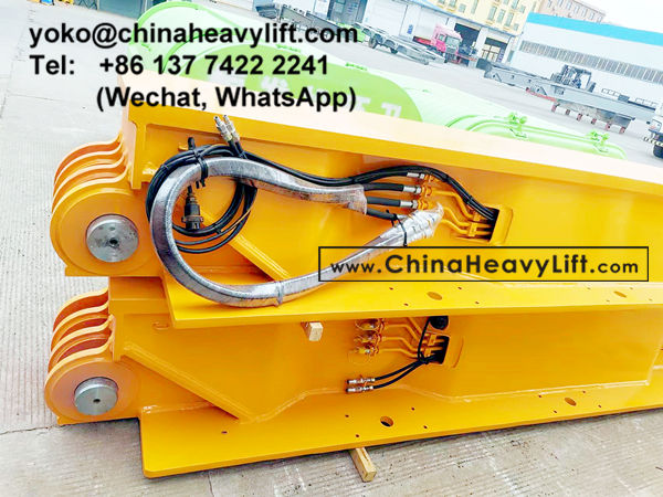 CHINA HEAVY LIFT manufacture 140 ton Vessel Bridge compatible Goldhofer heavy duty modular trailer multi axles to Manila Philippines, www.chinaheavylift.com