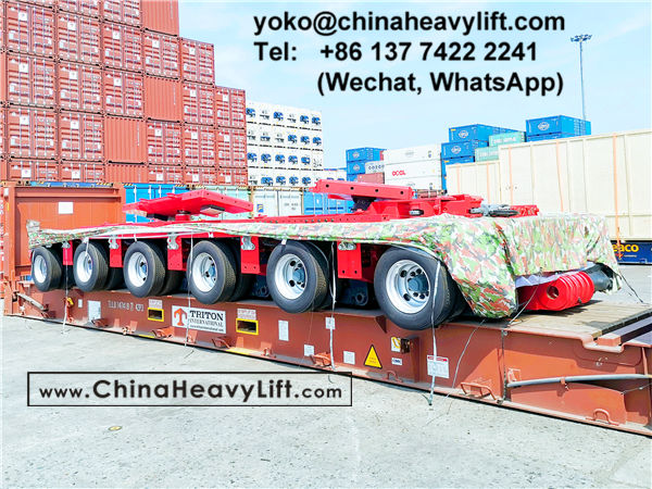 CHINA HEAVY LIFT manufacture 60 axle line Modular Trailer multi axle, gooseneck, Intermediate Spacer, TurnTable, Long-load Swivel Bolster to Thailand compatible Goldhofer THP/SL, www.chinaheavylift.com