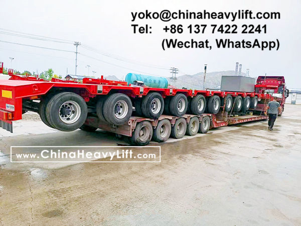 CHINA HEAVY LIFT manufacture 10 axle extendable hydraulic lowbed trailer for wind power transportation project in Ho Chi Minh city HCMC Vietnam, www.chinaheavylift.com