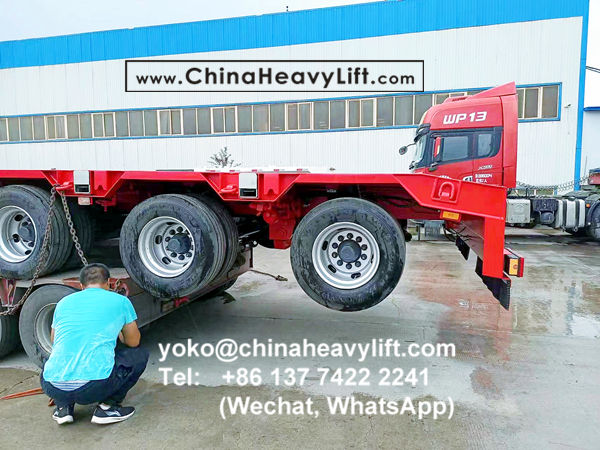 CHINA HEAVY LIFT manufacture 10 axle extendable hydraulic lowbed trailer for wind power transportation project in Ho Chi Minh city HCMC Vietnam, www.chinaheavylift.com