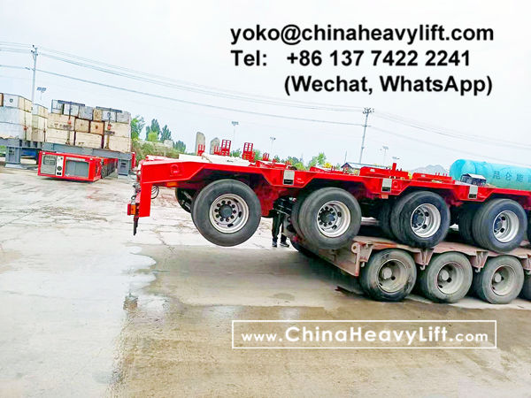 CHINA HEAVY LIFT manufacture 10 axle extendable hydraulic lowbed trailer for wind power transportation project in Ho Chi Minh city HCMC Vietnam, www.chinaheavylift.com